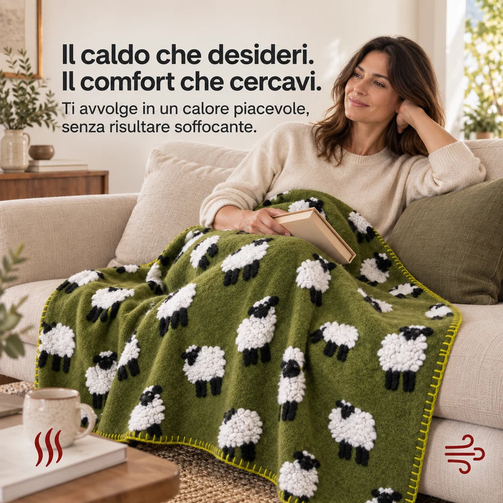 Plaid in Lana Cotta Made in Italy 170x180 – Caldo, Asciutto & Traspirante