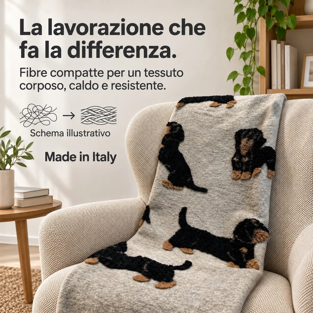 Plaid in Lana Cotta Made in Italy 170x180 – Caldo, Asciutto & Traspirante