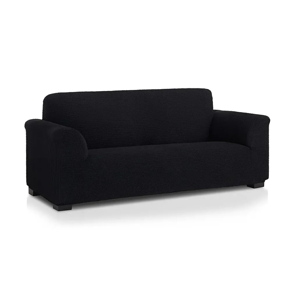 Copridivano in Cotone Nido D'ape Elasticizzato Stretch Milos C11 Nero | ArredoCasa Online tutto il tessile per la tua casa.