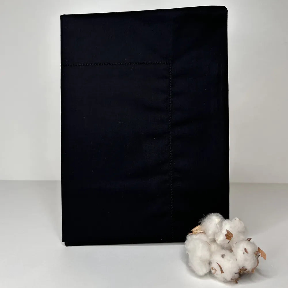 Coppia di Federe in Percalle Bossi 13 Nero | ArredoCasa Online tutto il tessile per la tua casa.