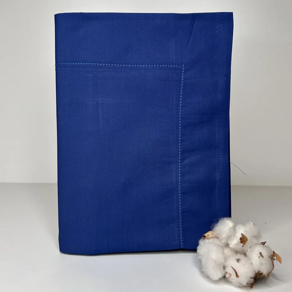 Coppia di Federe in Percalle Bossi 165 Navy | ArredoCasa Online tutto il tessile per la tua casa.