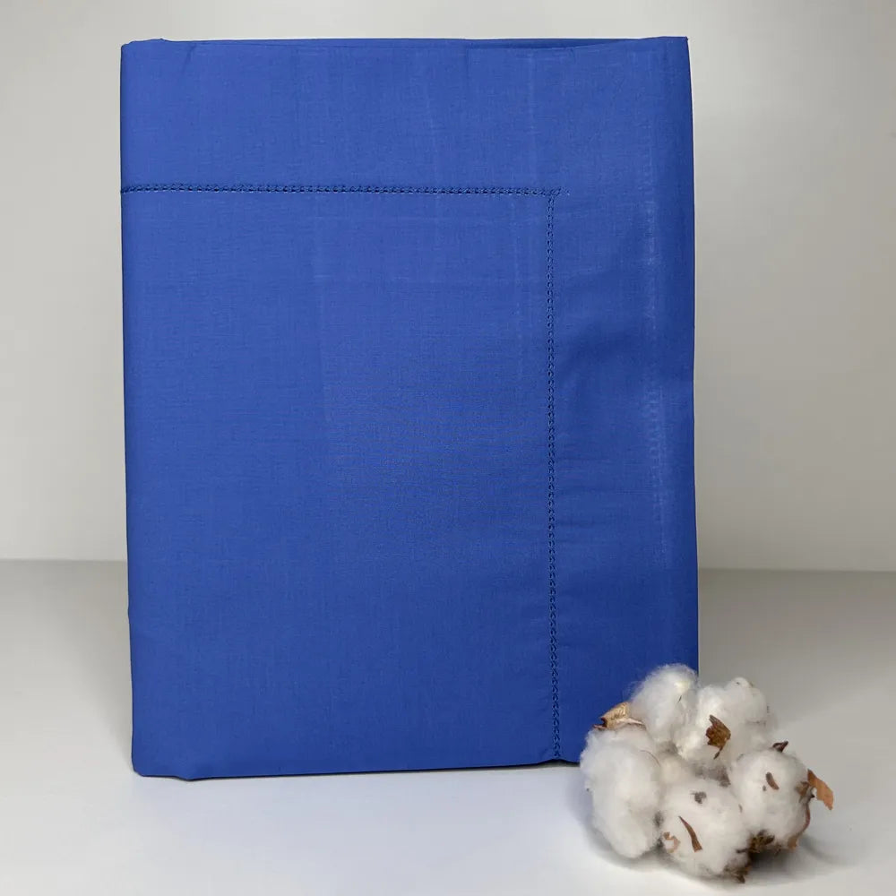 Coppia di Federe in Percalle Bossi 178 Bluette | ArredoCasa Online tutto il tessile per la tua casa.