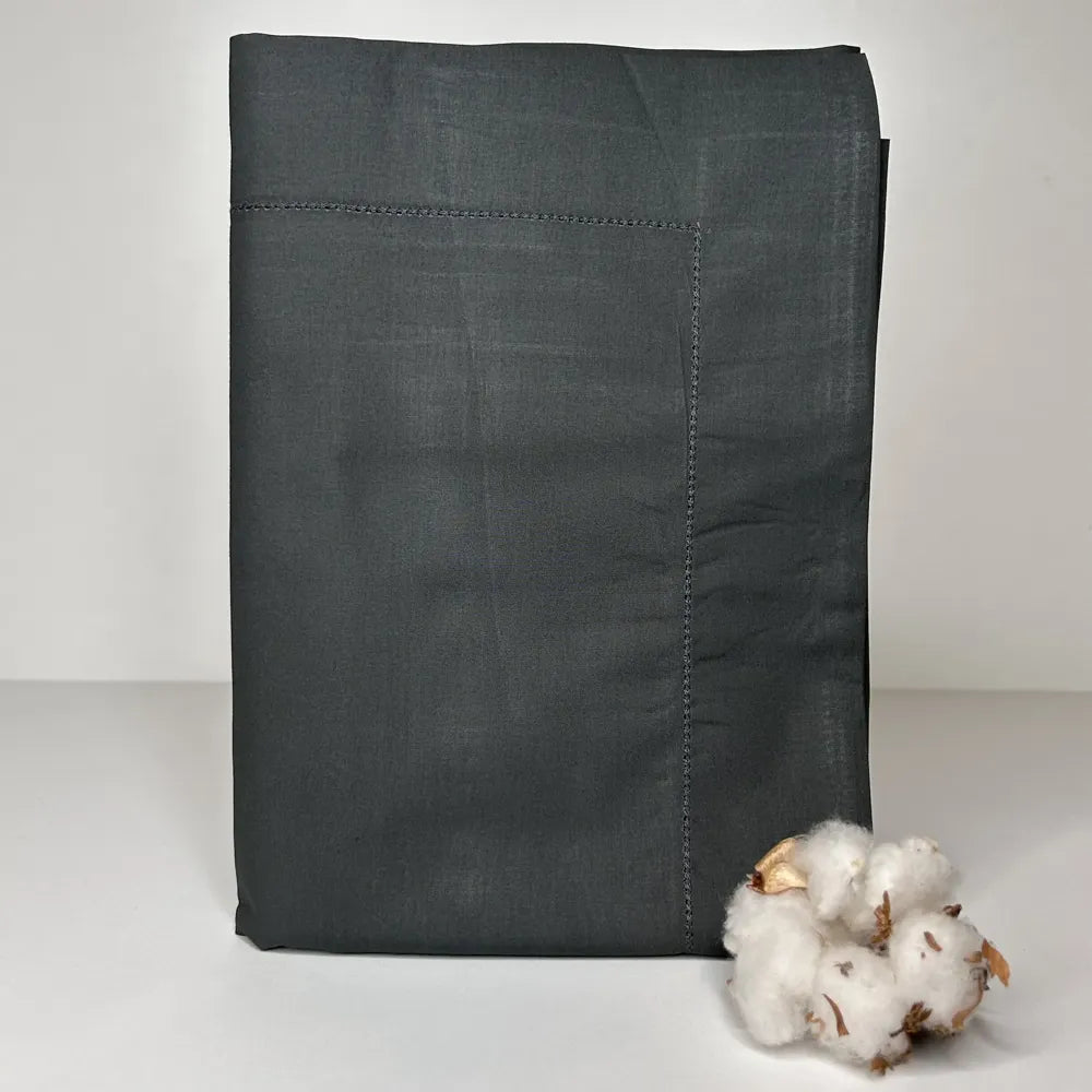 Coppia di Federe in Percalle Bossi 192 Antracite | ArredoCasa Online tutto il tessile per la tua casa.