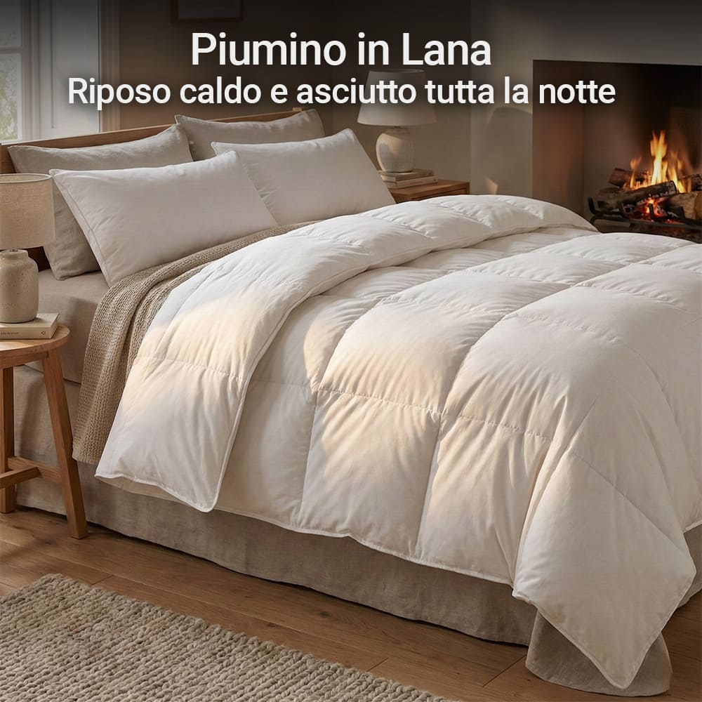 Piumino Letto in Lana Pura Antireumatico – Calore Naturale e Traspirante