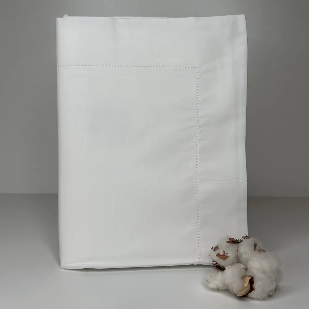 Coppia di Federe in Percalle Bossi 01 Bianco | ArredoCasa Online tutto il tessile per la tua casa.