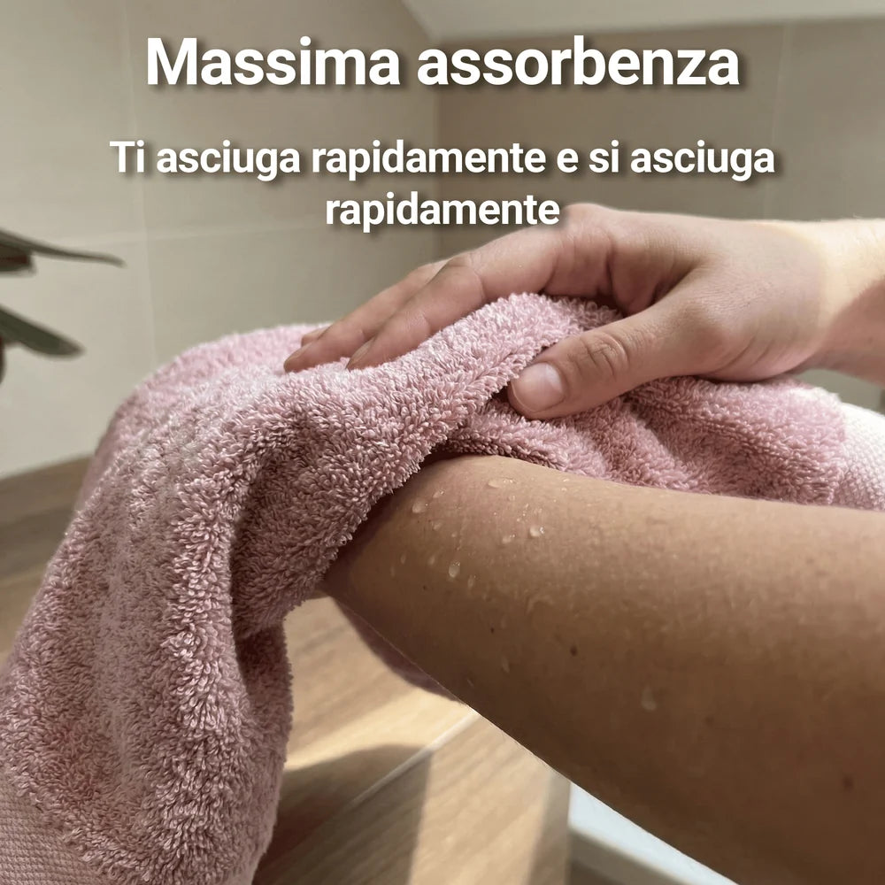 Coppia di Asciugamani in Spugna Mercerizzata