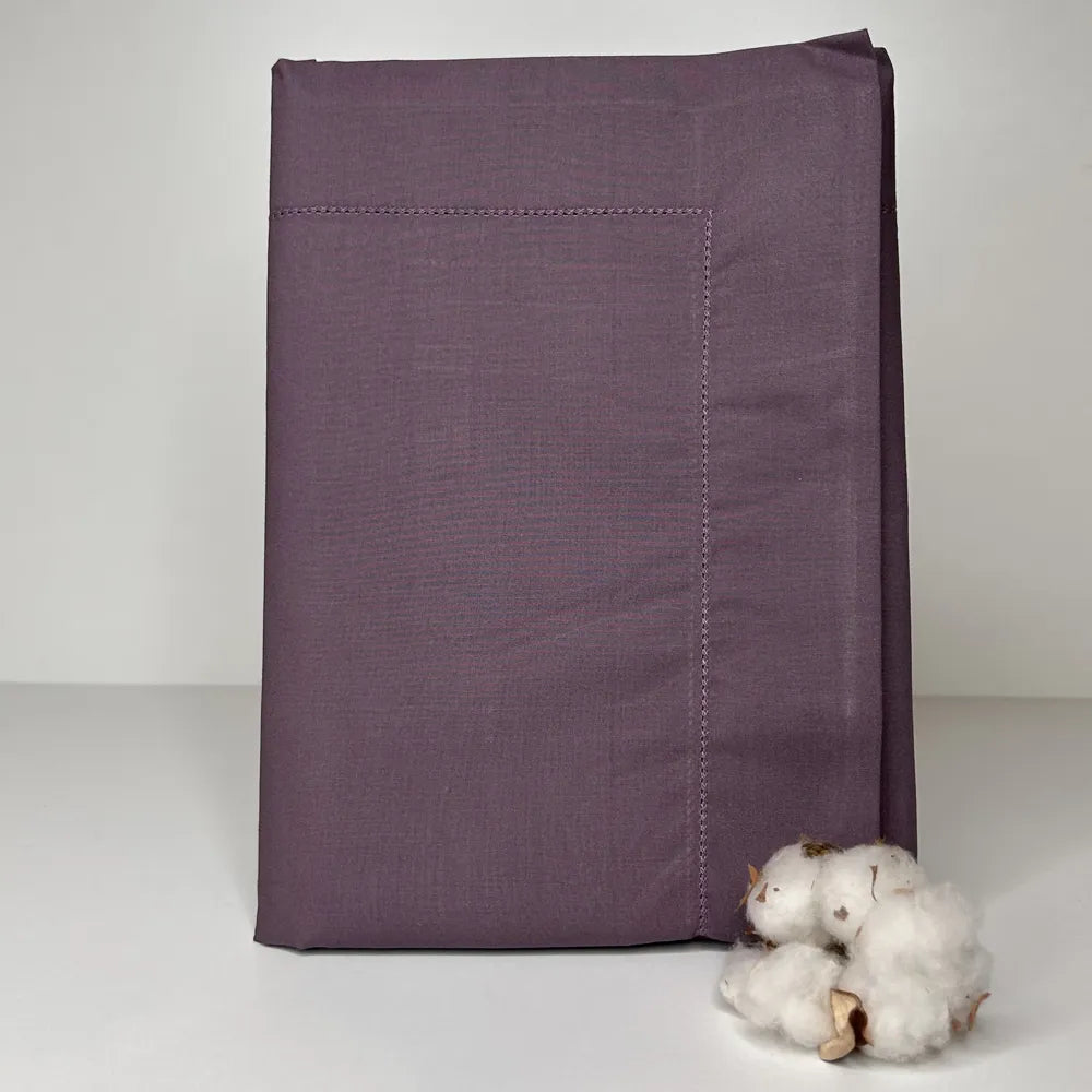 Coppia di Federe in Percalle Bossi Melanzana | ArredoCasa Online tutto il tessile per la tua casa.