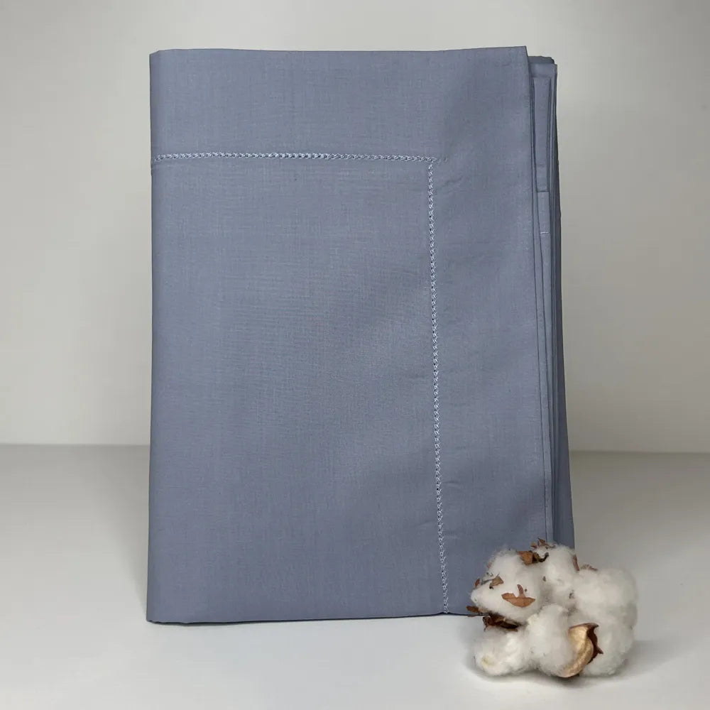 Coppia di Federe in Percalle Bossi Carta da Zucchero Denim | ArredoCasa Online tutto il tessile per la tua casa.