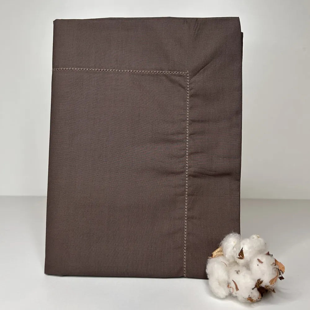 Coppia di Federe in Percalle Bossi Cioccolato | ArredoCasa Online tutto il tessile per la tua casa.