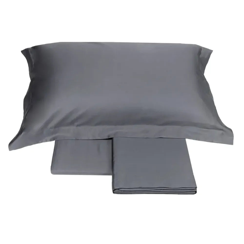 Completo Letto Matrimoniale in Raso Sensoriale Lussuoso 300 fili 7 Grigio Londra | ArredoCasa Online tutto il tessile per la tua casa.