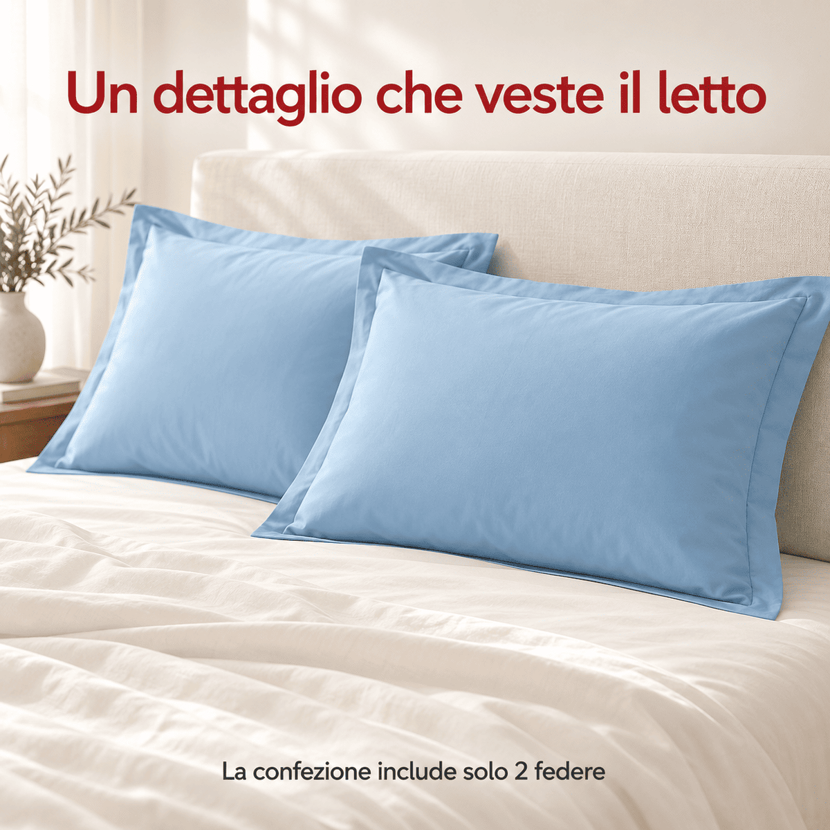 Coppia di Federe Madapolam Paint in Cotone – 50 × 80 cm