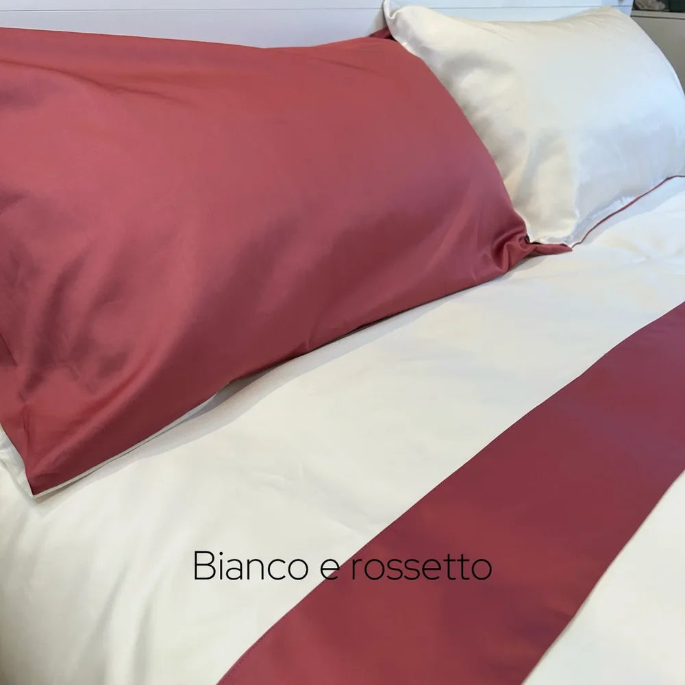 Lenzuola in Raso Federica Bianco-Rosseto | ArredoCasa Online tutto il tessile per la tua casa.