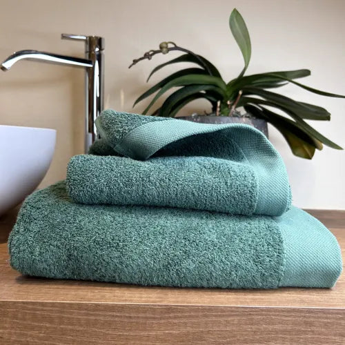 Coppia di Asciugamani in Spugna Mercerizzata 309 Verdone | ArredoCasa Online tutto il tessile per la tua casa.