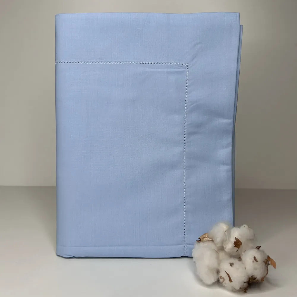 Coppia di Federe in Percalle Bossi Cielo | ArredoCasa Online tutto il tessile per la tua casa.