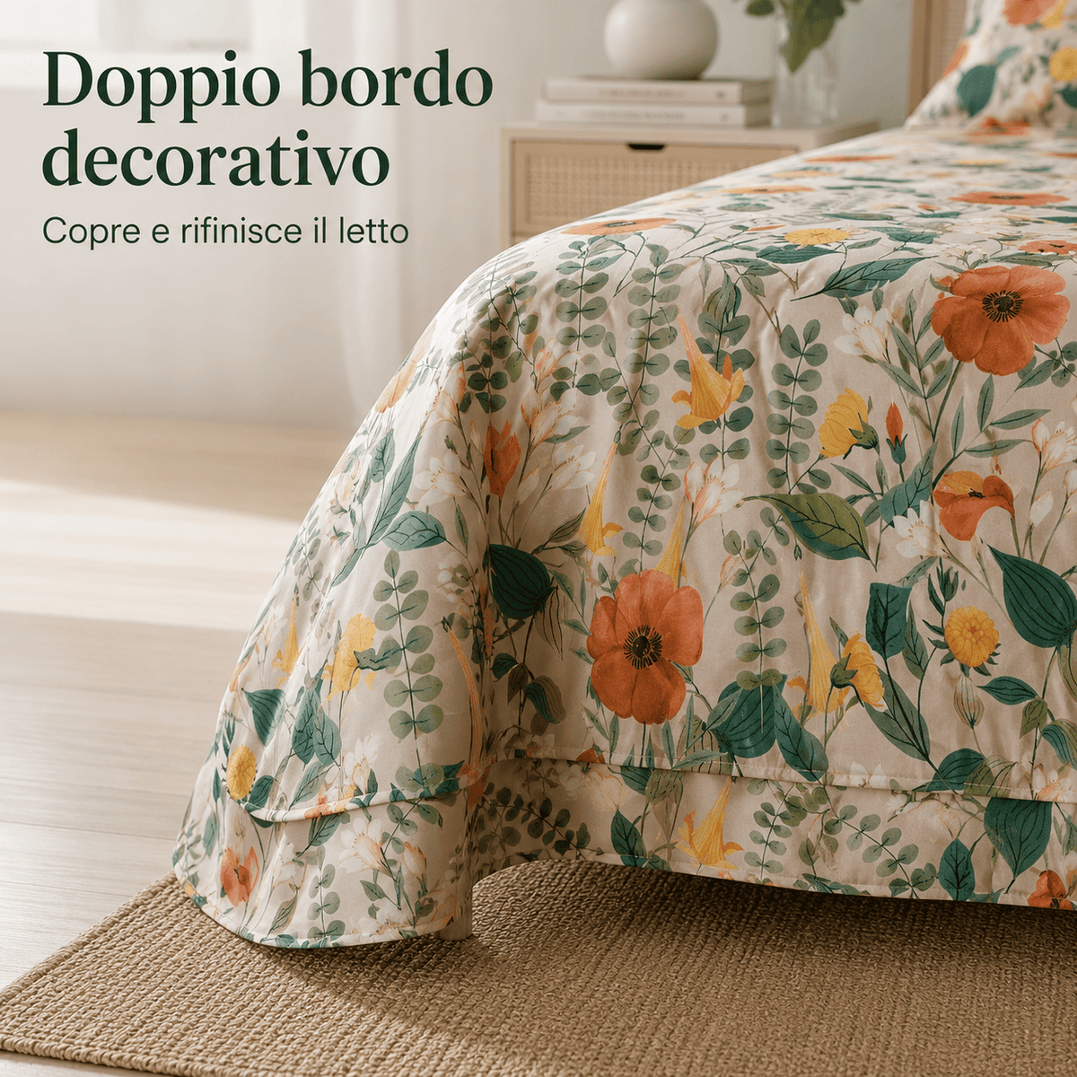 Lenzuola Balza Doppia in Raso 300 fili