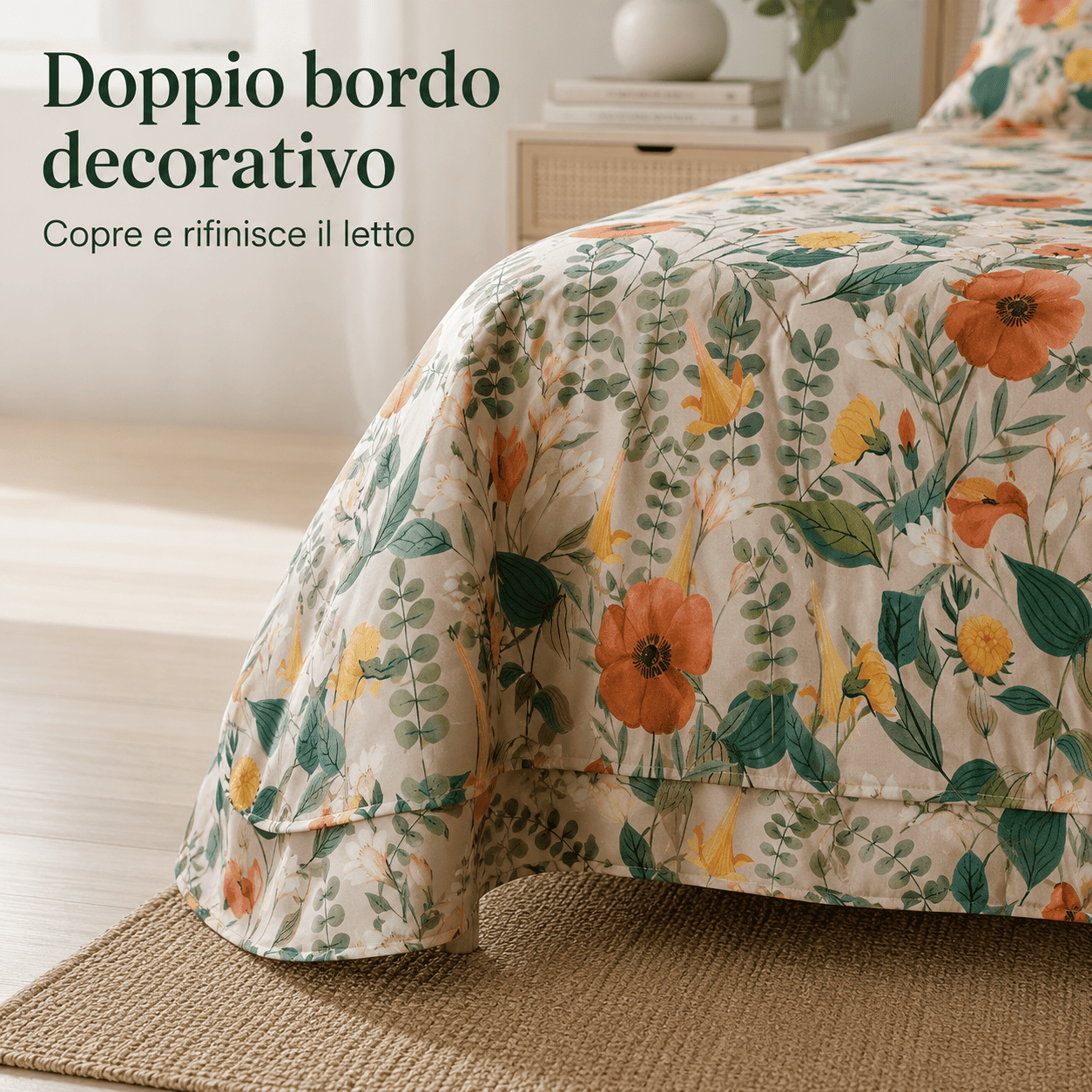 Lenzuola Balza Doppia in Raso 300 fili