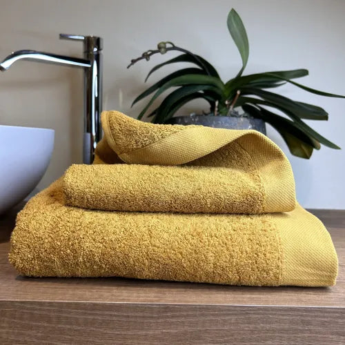 Coppia di Asciugamani in Spugna Mercerizzata 469 Fieno | ArredoCasa Online tutto il tessile per la tua casa.