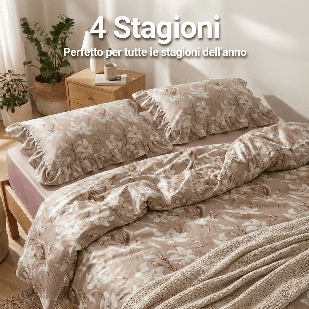 Completi e Parure Letto Matrimoniali in Raso 300 fili