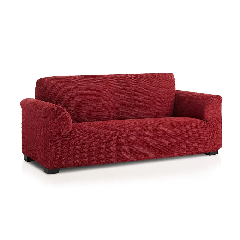 Copridivano in Cotone Nido D'ape Elasticizzato Stretch Milos C05 Bordeaux | ArredoCasa Online tutto il tessile per la tua casa.