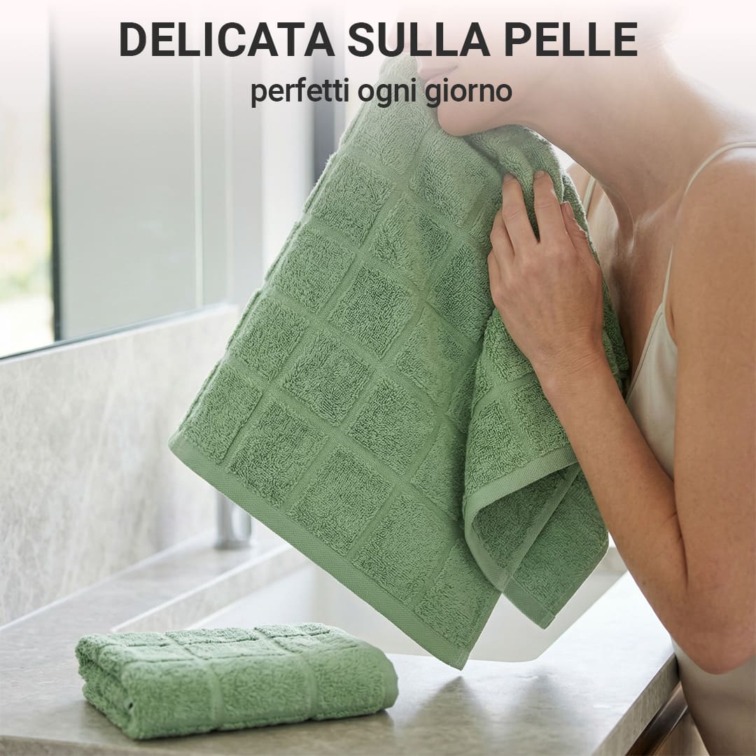 Coppia di Asciugamani in Spugna Zero Twist