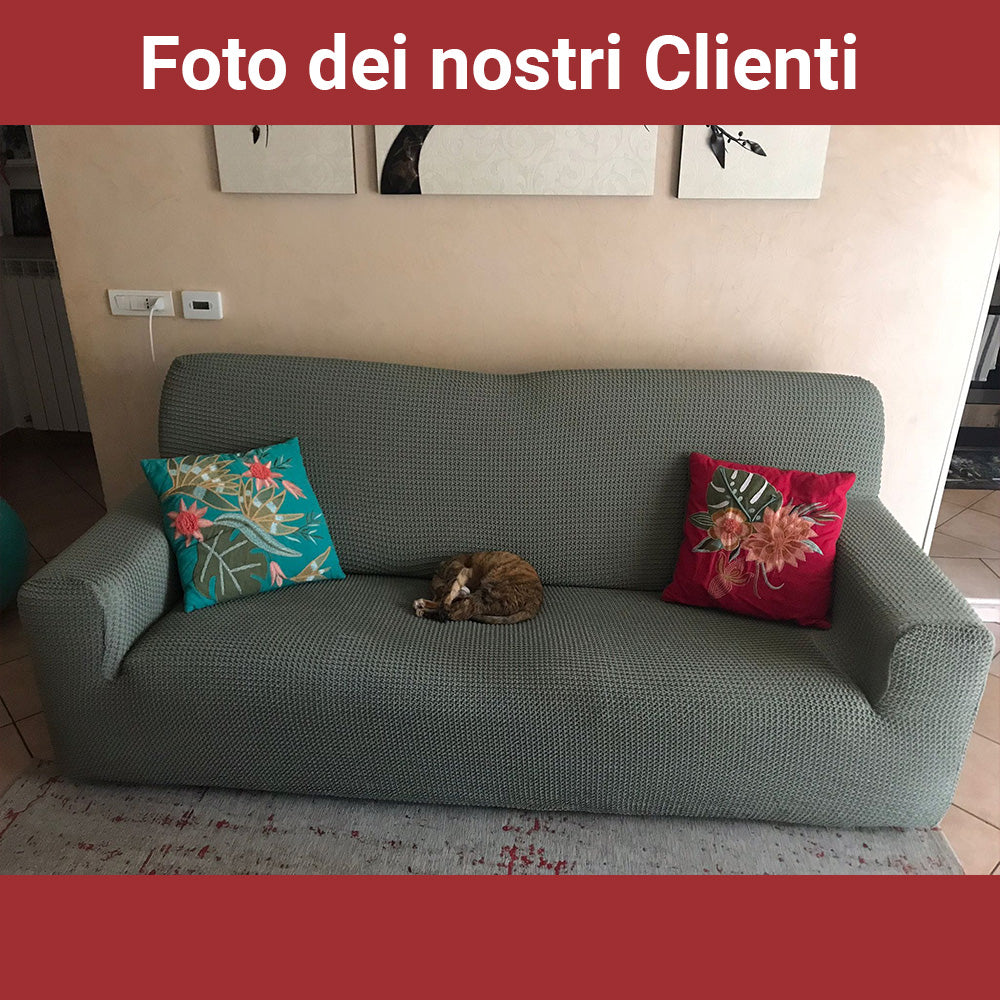 Copridivano in Cotone Nido D'ape Elasticizzato Stretch Milos | ArredoCasa Online tutto il tessile per la tua casa.