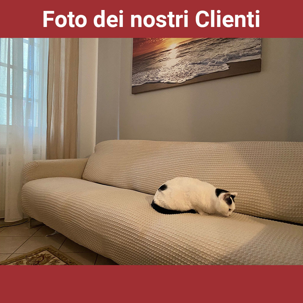 Copridivano in Cotone Nido D'ape Elasticizzato Stretch Milos | ArredoCasa Online tutto il tessile per la tua casa.