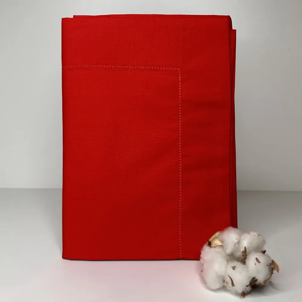 Coppia di Federe in Percalle Bossi Rosso | ArredoCasa Online tutto il tessile per la tua casa.