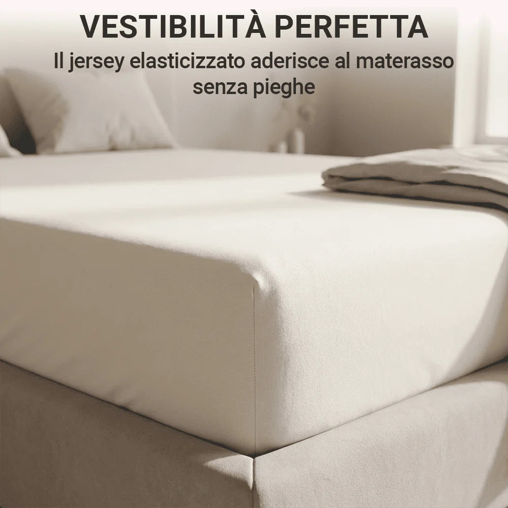 Lenzuolo in Jersey Anti-Pieghe Elasticizzato | Altezza fino a 30cm