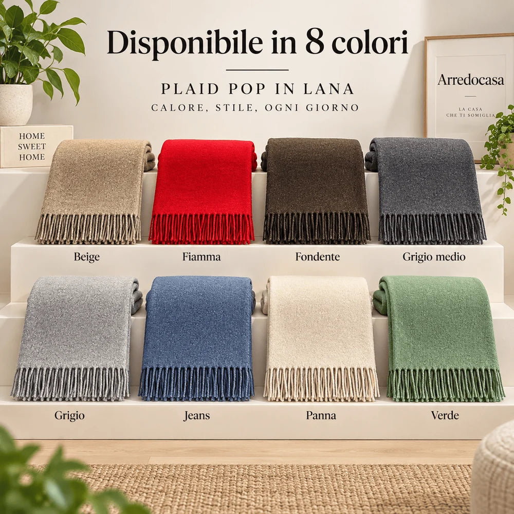 Plaid POP in Lana Vergine Made in Italy