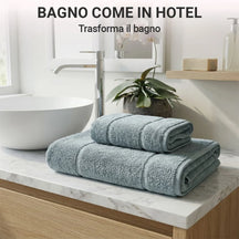 Coppia di Asciugamani in Spugna Zero Twist