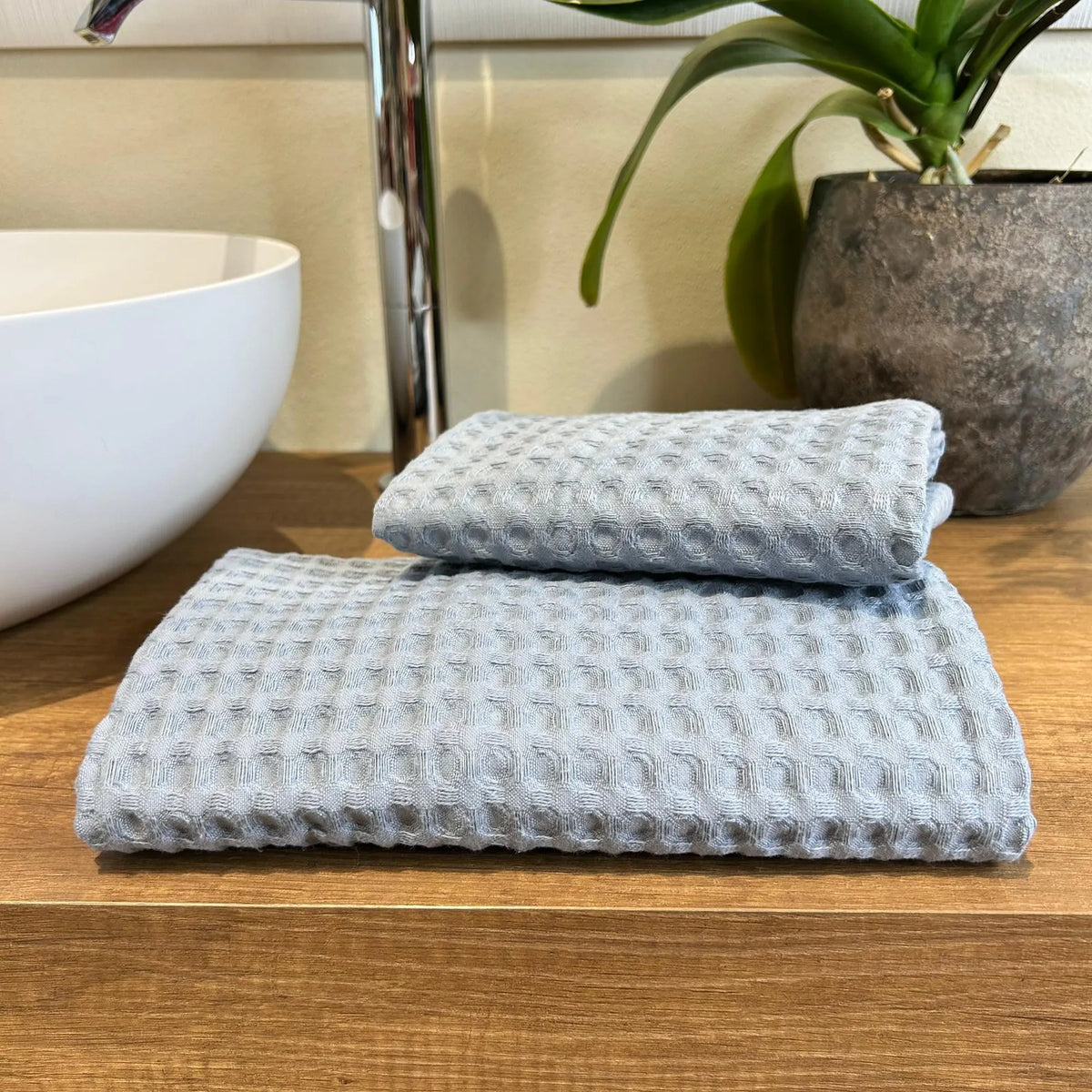 Coppia in Nido d'ape Acciaio | ArredoCasa Online tutto il tessile per la tua casa.