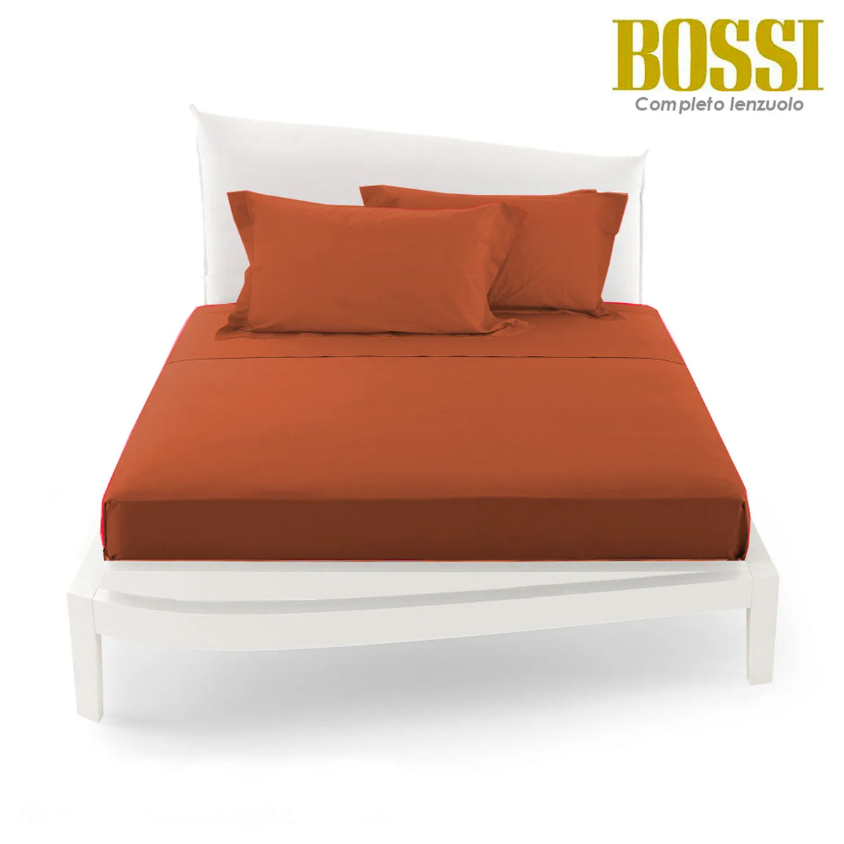 Lenzuolo piano in Percalle Bossi 254 Arancio Matrimoniale | ArredoCasa Online tutto il tessile per la tua casa.