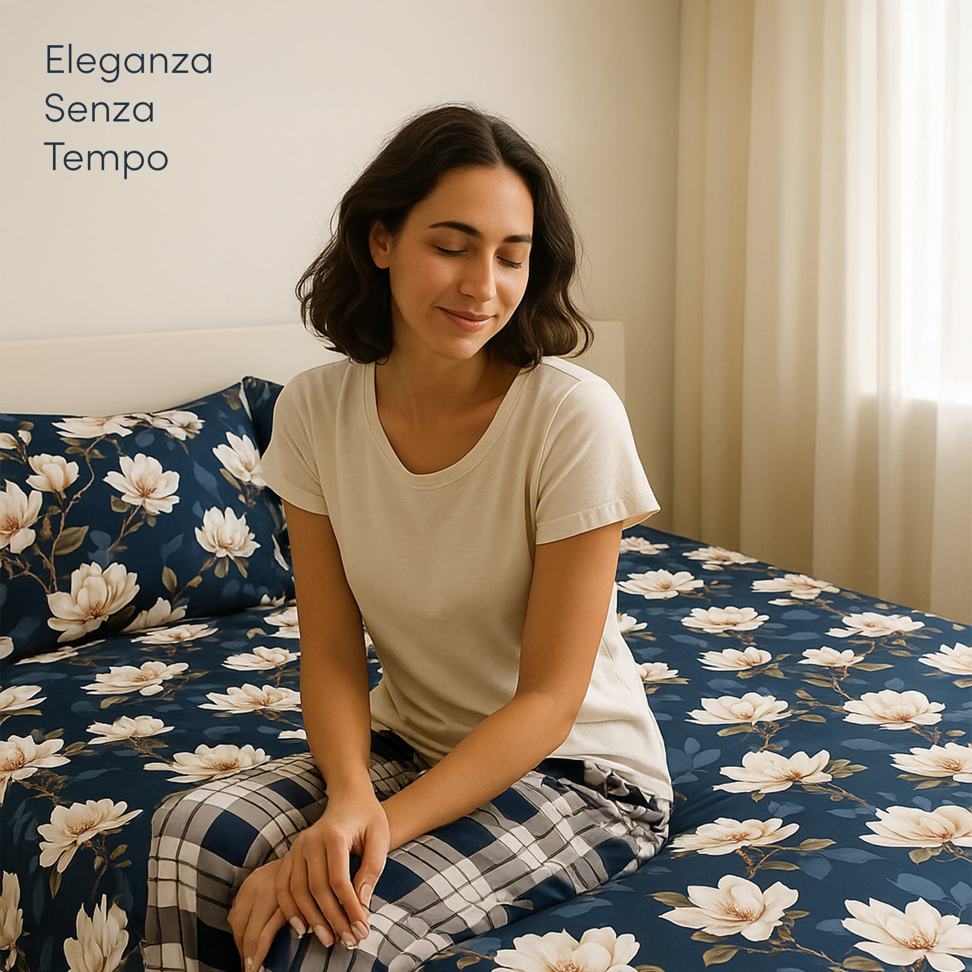 Lenzuola in Raso 300 fili Arredocasa blu