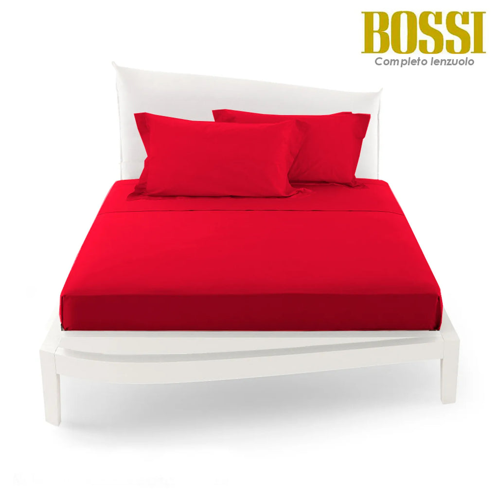 Lenzuolo piano in Percalle Bossi Rosso Matrimoniale | ArredoCasa Online tutto il tessile per la tua casa.