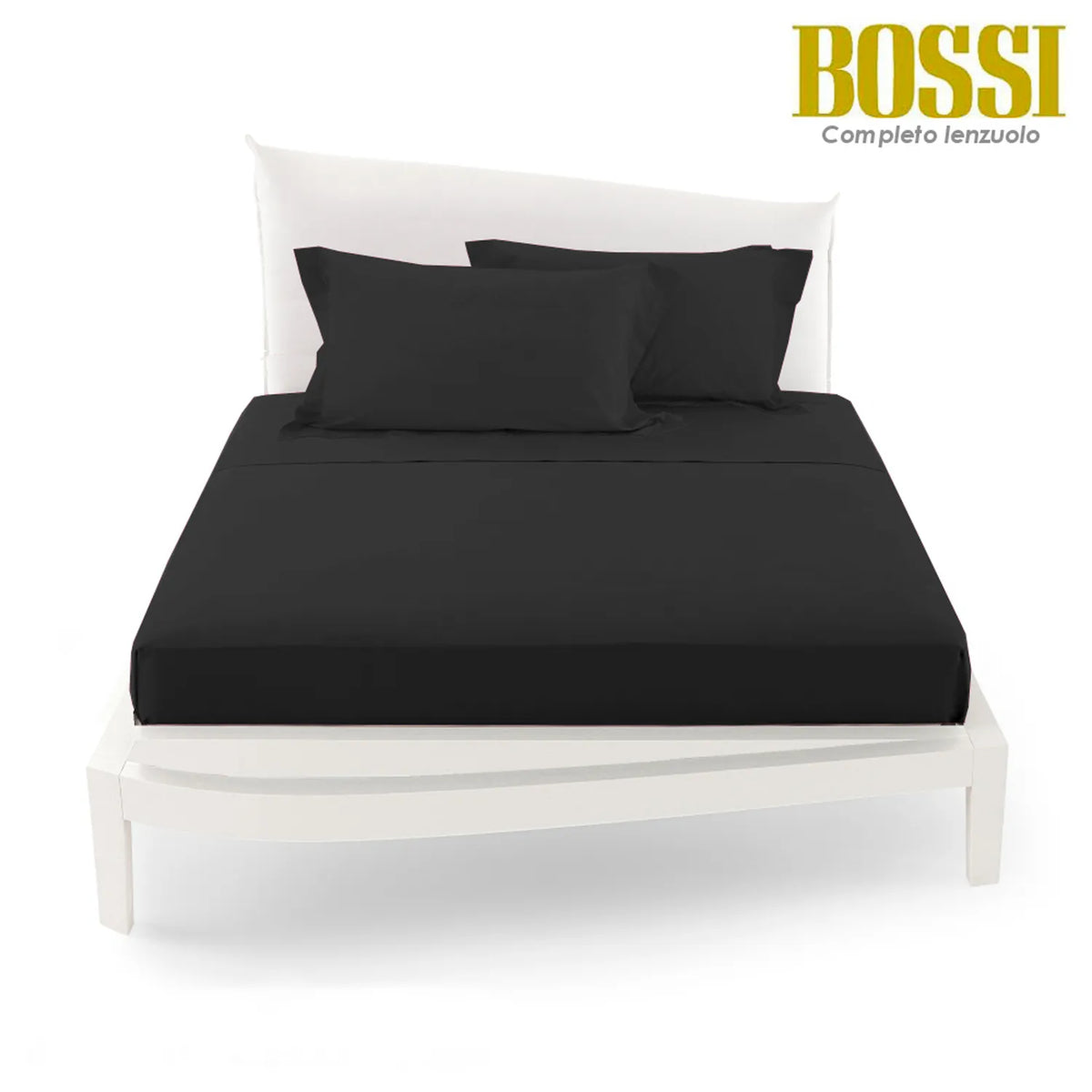 Lenzuolo piano in Percalle Bossi 13 Nero Matrimoniale | ArredoCasa Online tutto il tessile per la tua casa.
