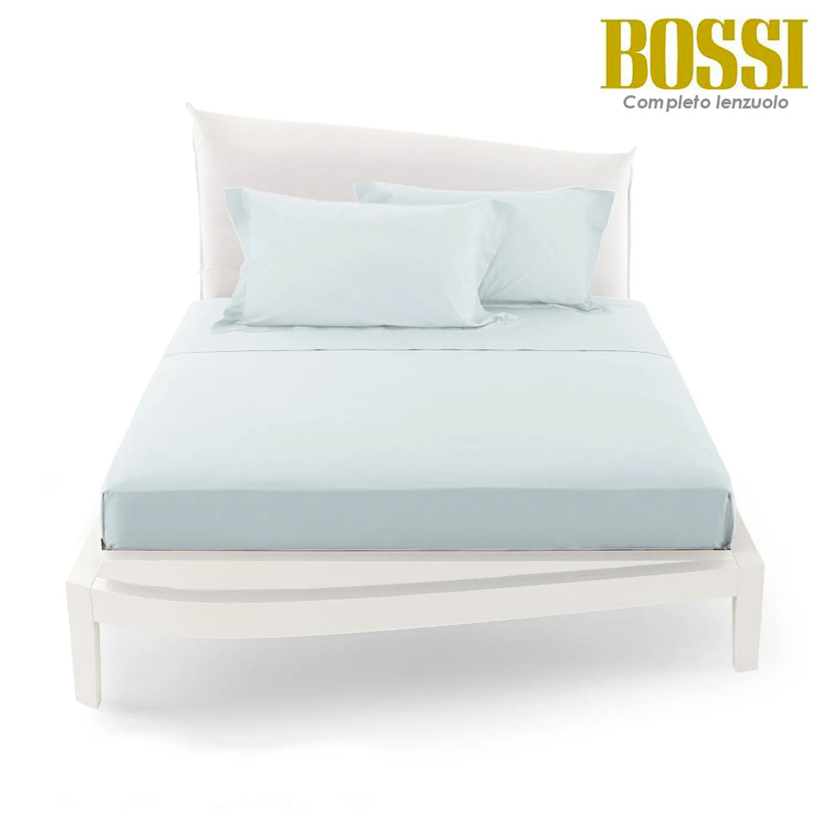 Lenzuolo piano in Percalle Bossi Azzurro Matrimoniale | ArredoCasa Online tutto il tessile per la tua casa.