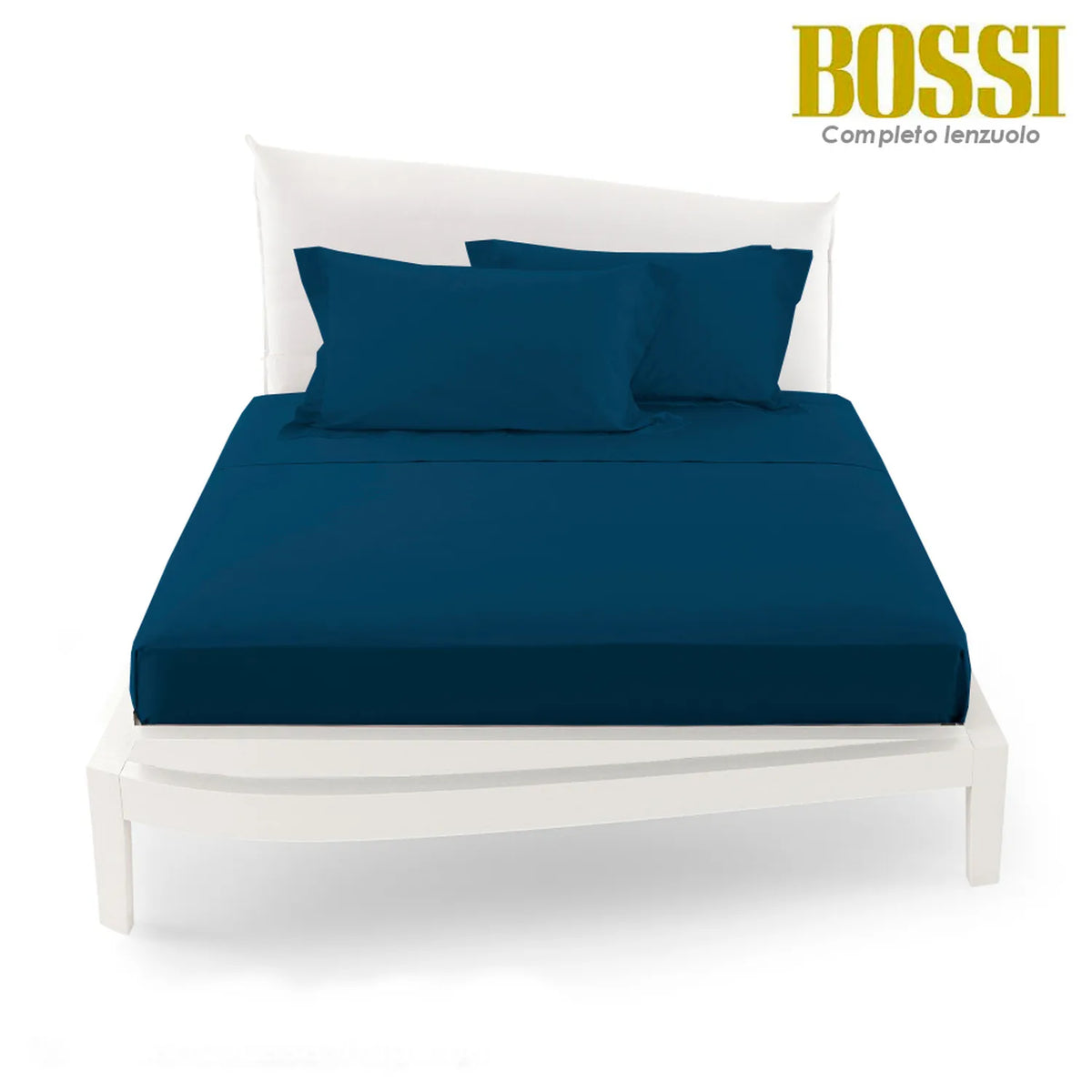 Lenzuolo piano in Percalle Bossi 165 Navy Matrimoniale | ArredoCasa Online tutto il tessile per la tua casa.