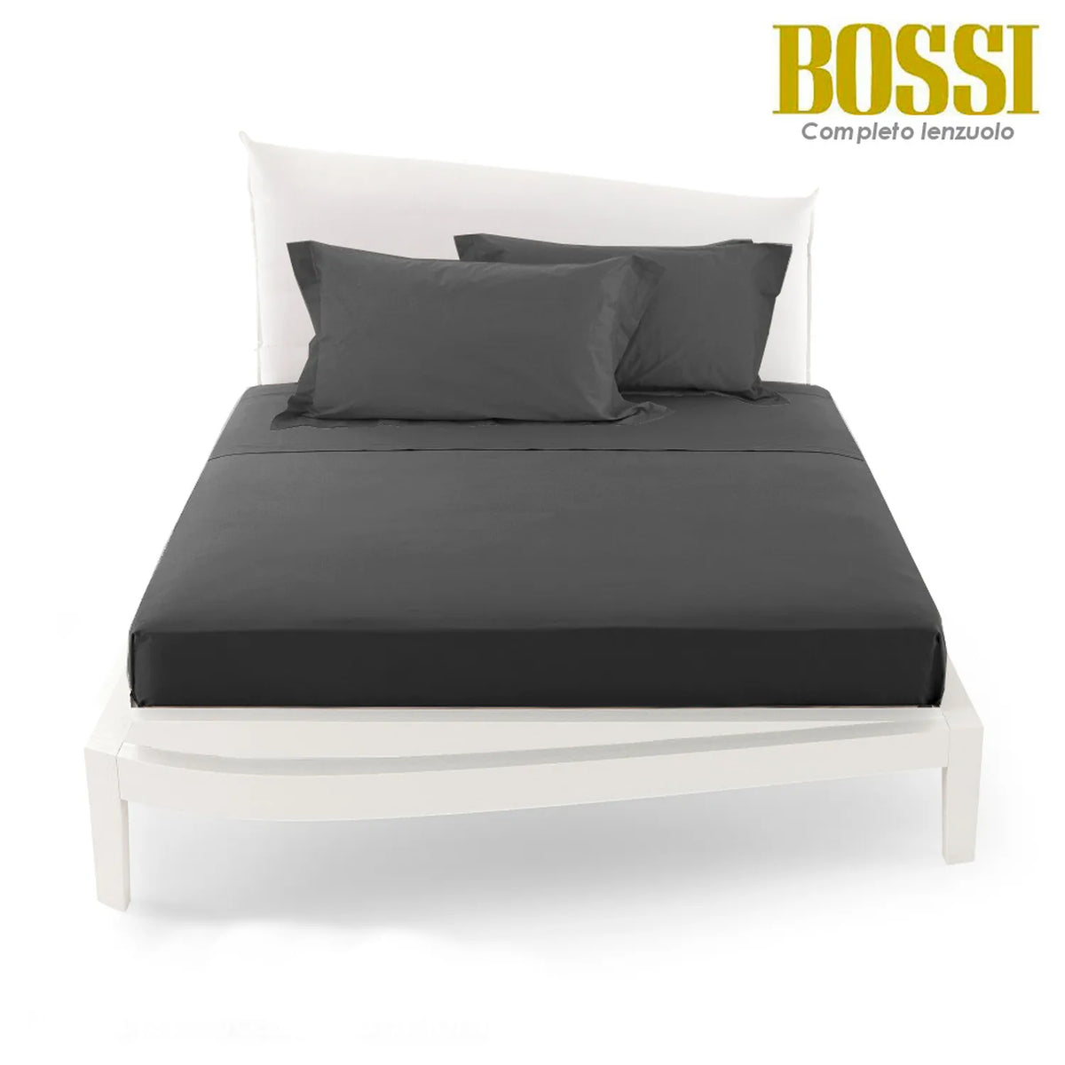 Lenzuolo piano in Percalle Bossi 192 Antracite Matrimoniale | ArredoCasa Online tutto il tessile per la tua casa.