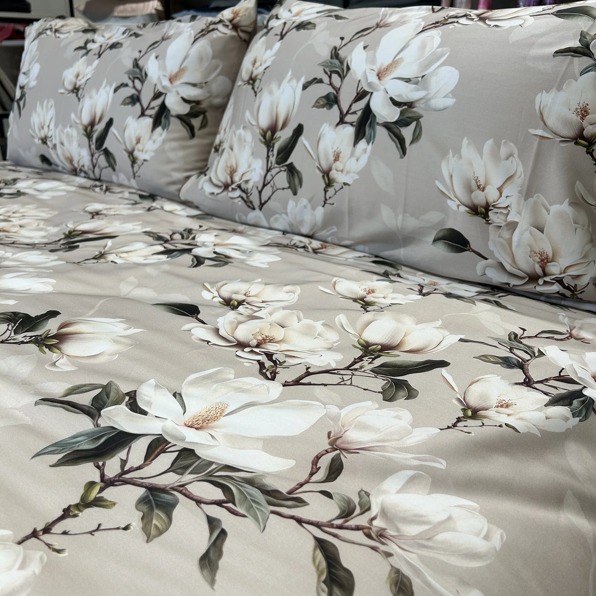 Completo Letto in Raso - Modello Magnolia Lino | ArredoCasa Online tutto il tessile per la tua casa.