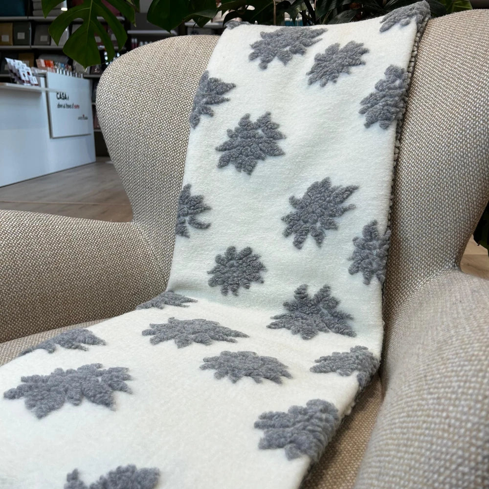 Plaid in Lana Cotta Made in Italy 170x180 – Caldo, Asciutto & Traspirante Stella Alpina Bianco Grigio | ArredoCasa Online tutto il tessile per la tua casa.