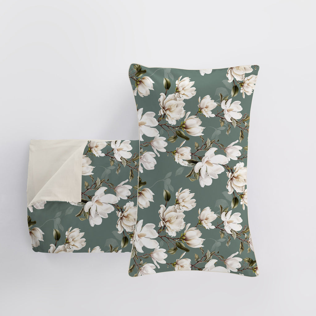 Parure Copripiumino Magnolia in Raso di Cotone 300 Fili