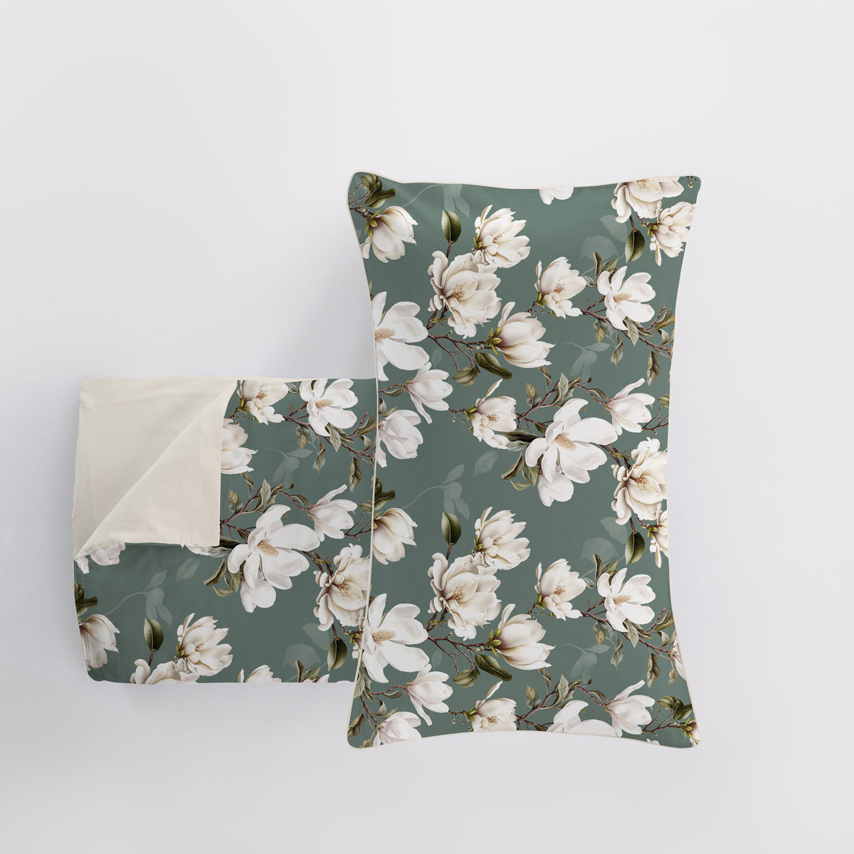 Parure Copripiumino Magnolia in Raso di Cotone 300 Fili