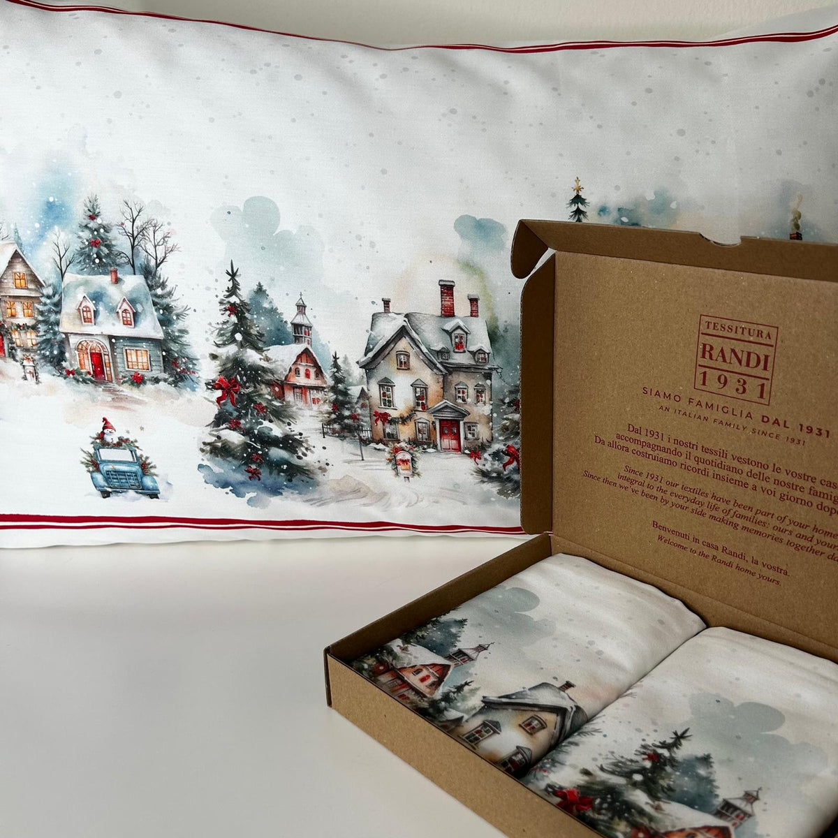 Coppia di Federe Magia del Natale | 2 Federe 50x80 cm 100% Made in Italy