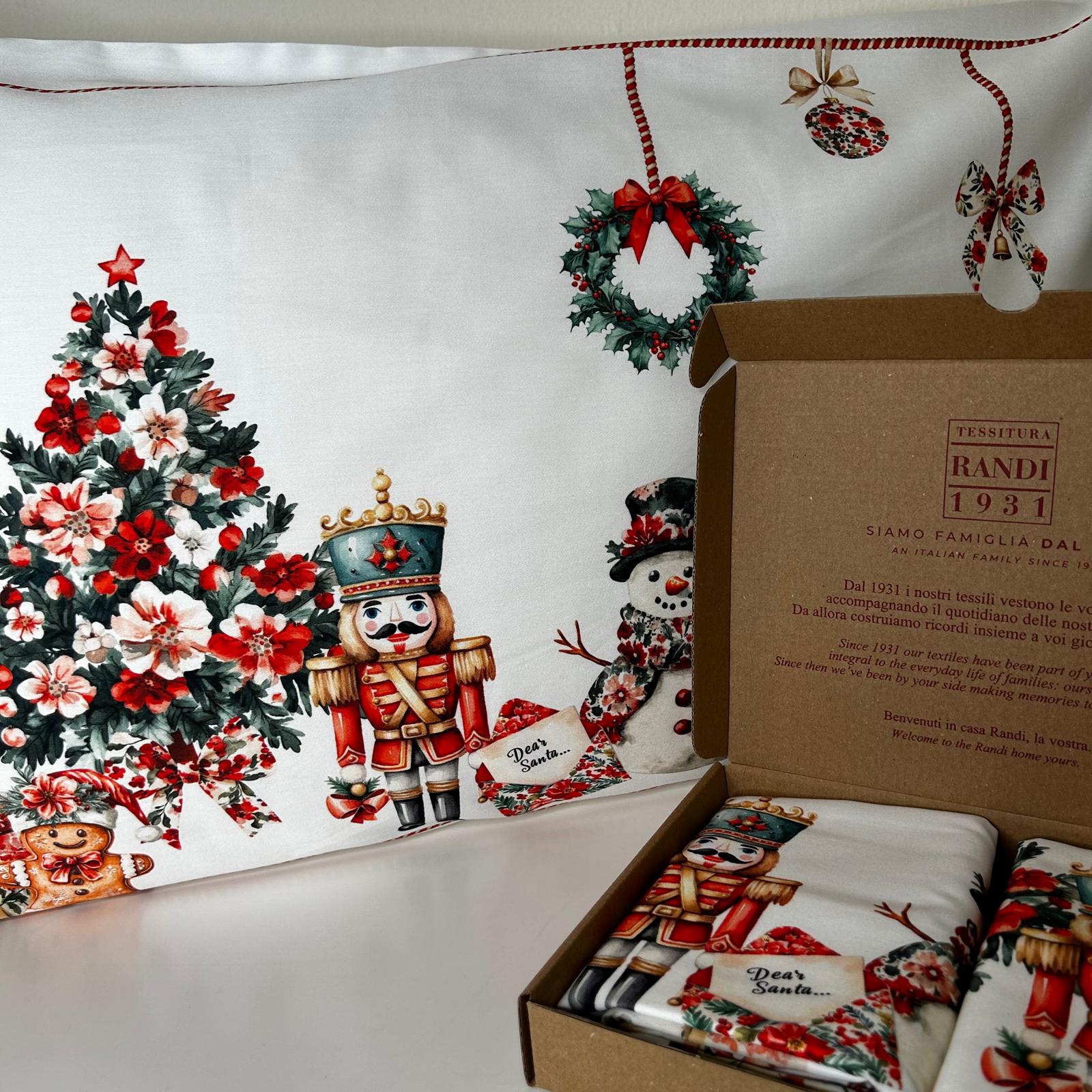 Coppia di Federe Magia del Natale | 2 Federe 50x80 cm 100% Made in Italy