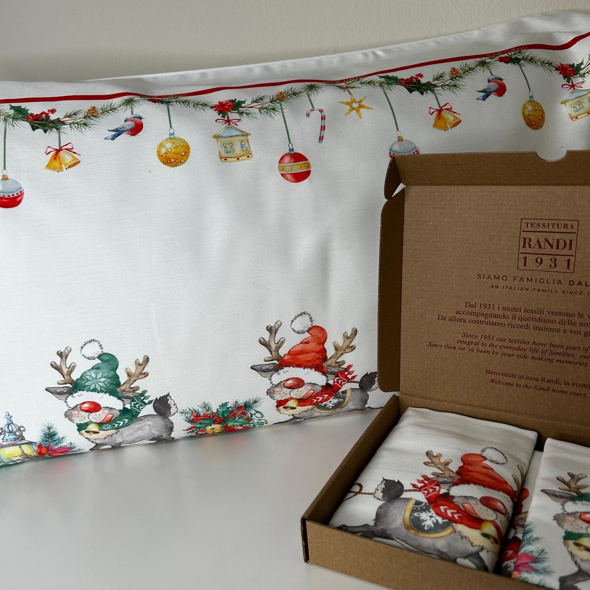 Coppia di Federe Magia del Natale | 2 Federe 50x80 cm 100% Made in Italy