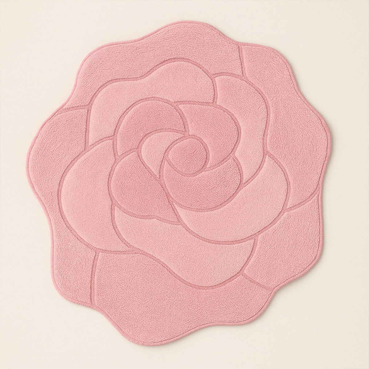 Pink 100% Cotton Bath Mat with Non-Slip Backing