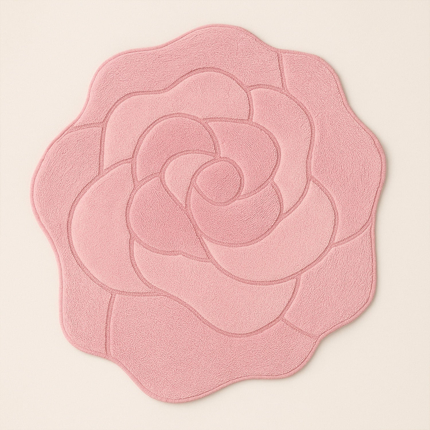 Pink 100% Cotton Bath Mat with Non-Slip Backing