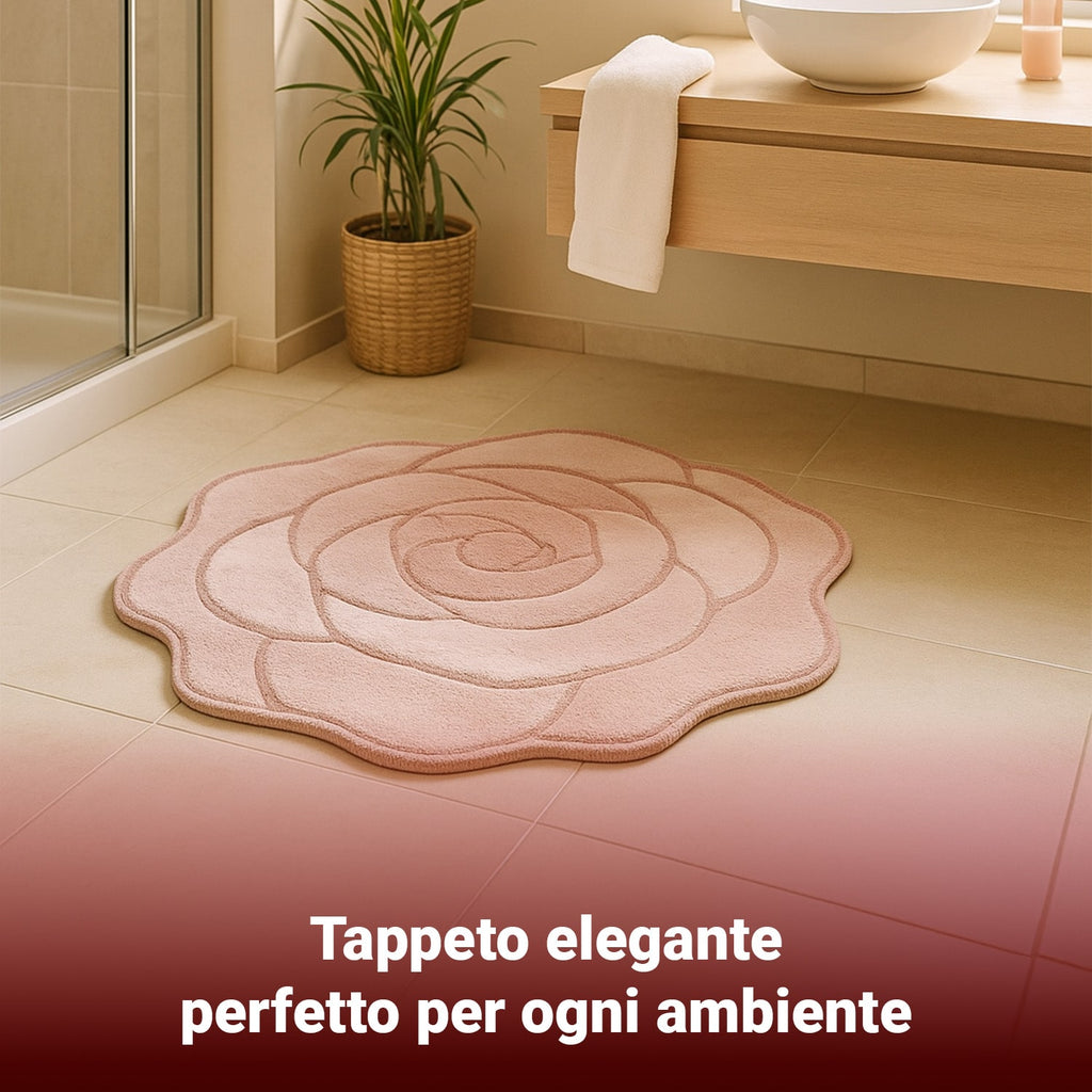 Pink 100% Cotton Bath Mat with Non-Slip Backing