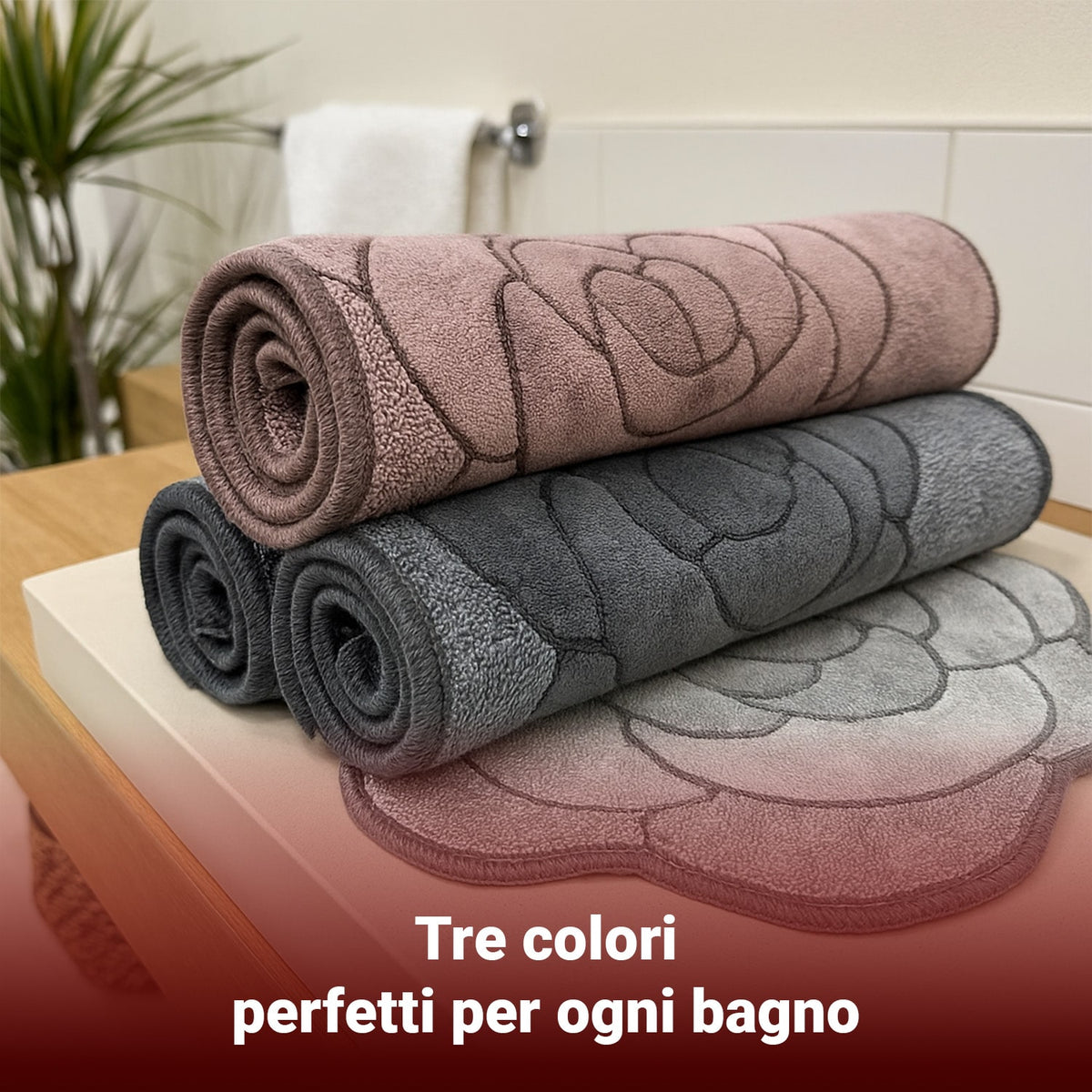 Pink 100% Cotton Bath Mat with Non-Slip Backing