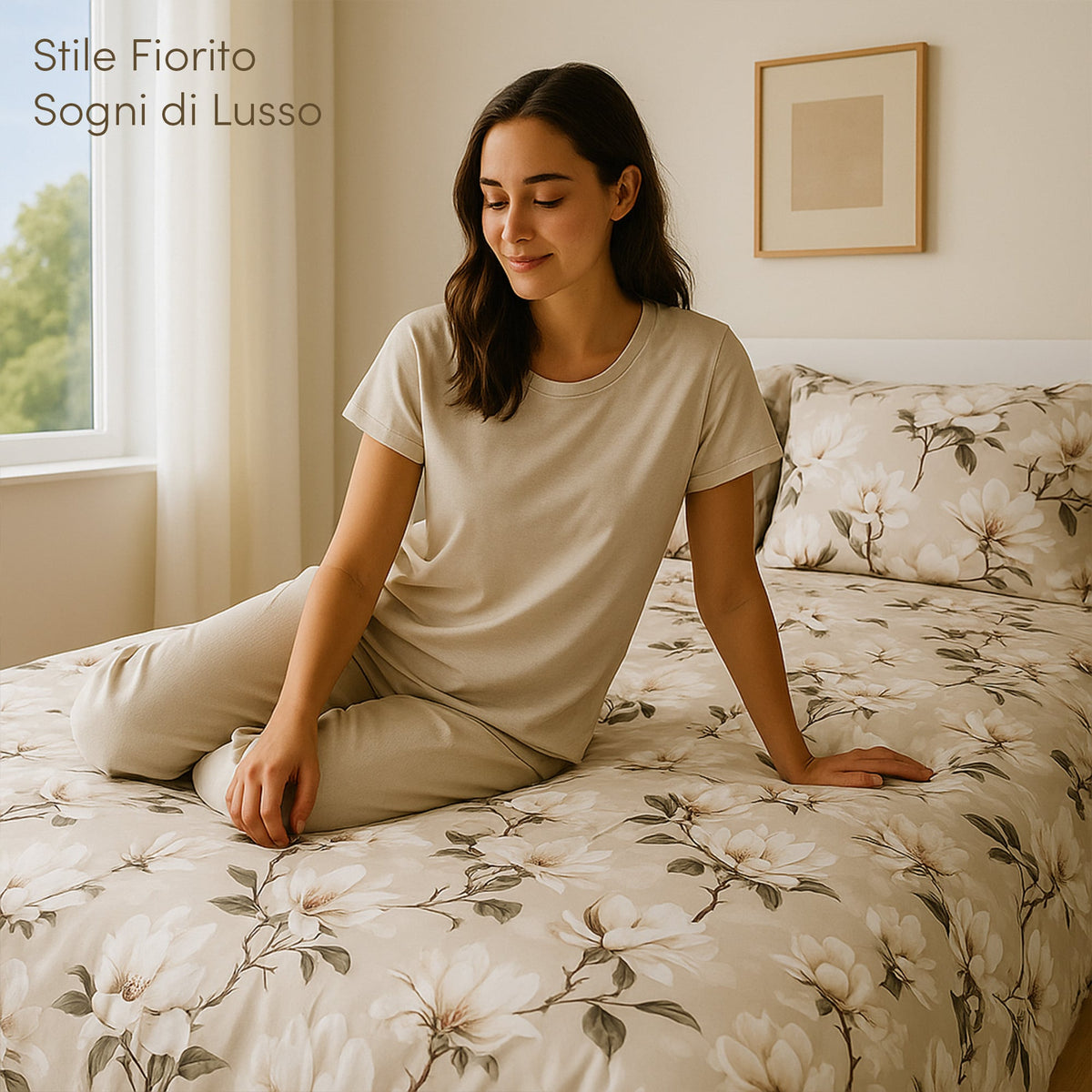 Completo Letto in Raso - Modello Magnolia | ArredoCasa Online tutto il tessile per la tua casa.